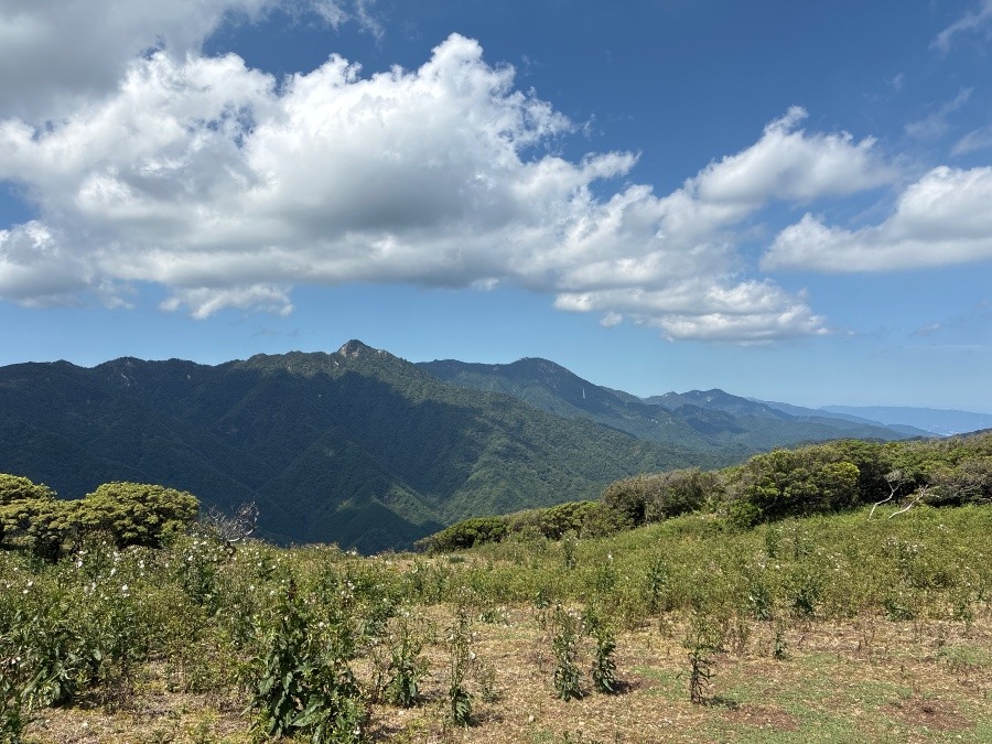 入道ヶ岳からの鎌ヶ岳と御在所の景色