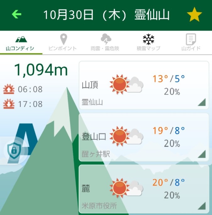 【募集終了】10月30日（木）霊仙山