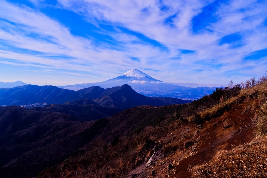 明神ケ岳(箱根)から望む富士と金時山