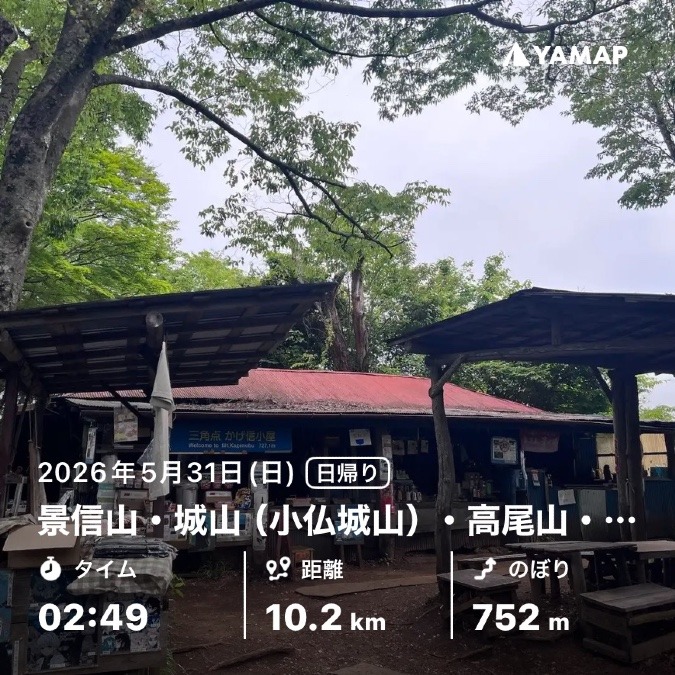 小仏バス停〜景信山〜城山〜高尾山🏔️